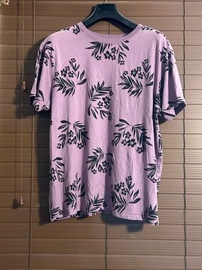 Original Use Lavender Tee with Black Floral Print